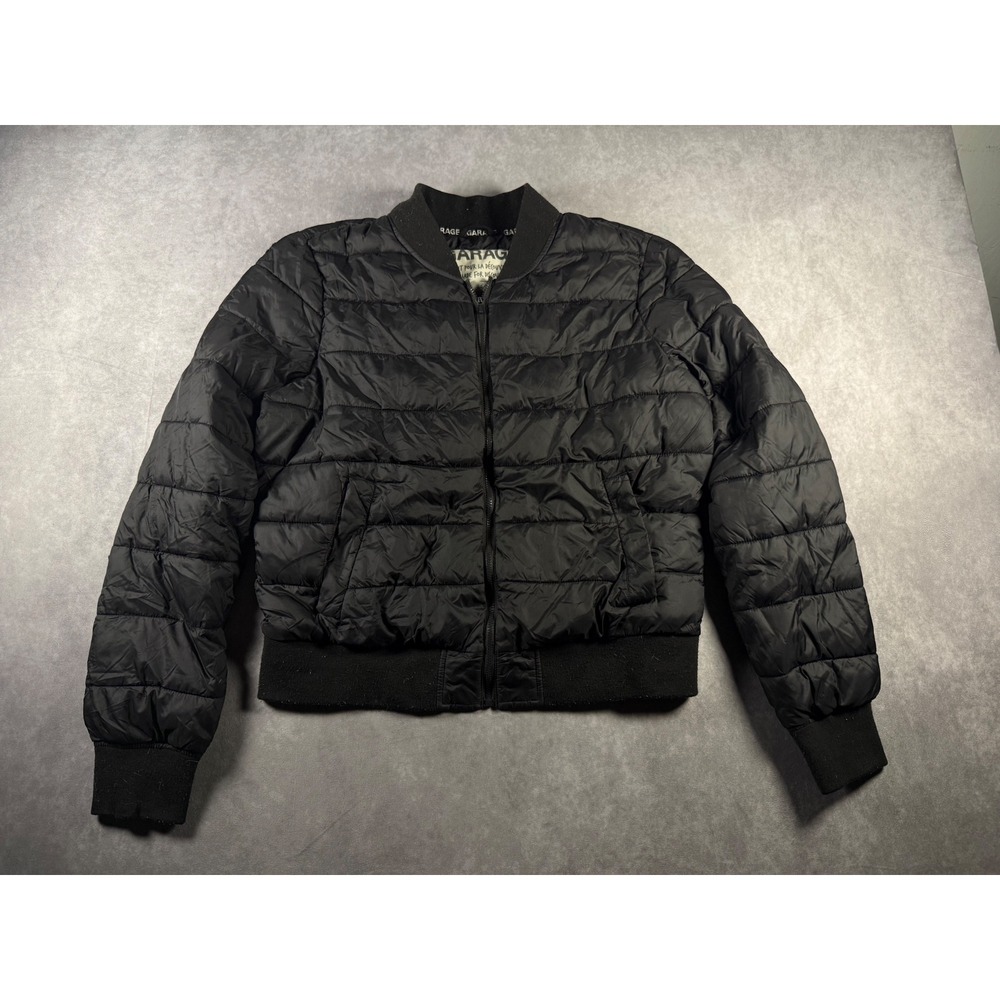 Women's Garage Black Lightweight Quilted Bomber Jacket size Large